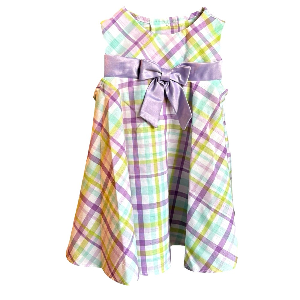 Jessica Ann Dress 12 Month Plaid Purple Bowβ Sleeveless Easter Spring Party